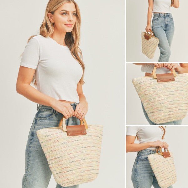 Summer Ready Straw Tote Bag - Bitsy Gypsy Boutique
