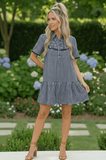 Summer Wedding Button Down Ruffle Mini Dress - Bitsy Gypsy Boutique