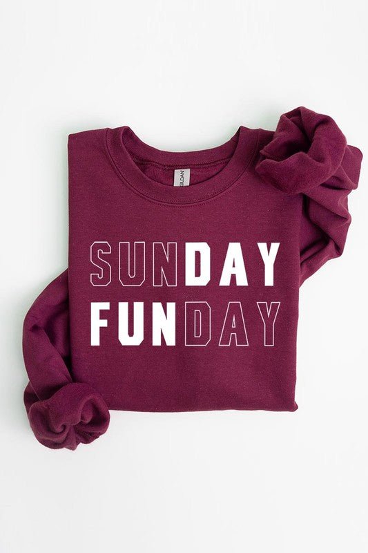 Sunday Funday Graphic Fleece Sweatshirts - Bitsy Gypsy Boutique