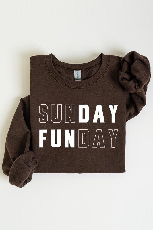 Sunday Funday Graphic Fleece Sweatshirts - Bitsy Gypsy Boutique