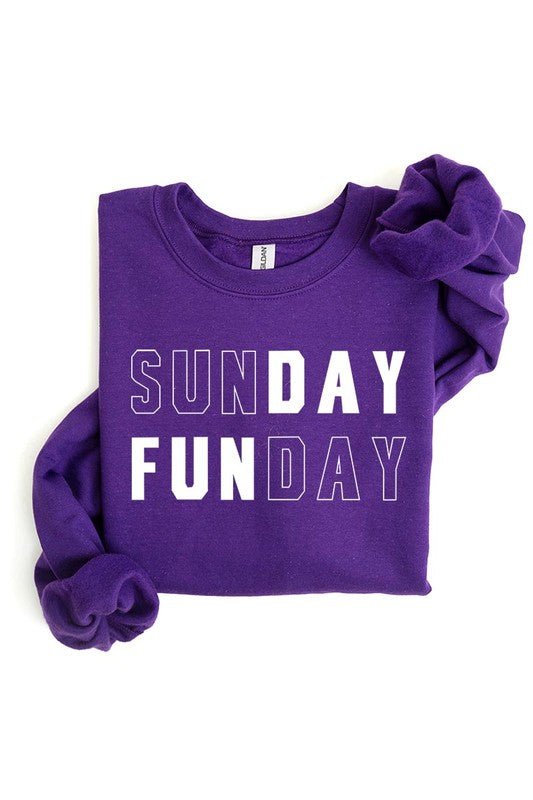 Sunday Funday Graphic Fleece Sweatshirts - Bitsy Gypsy Boutique
