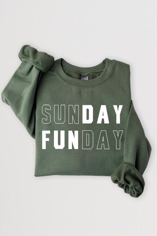 Sunday Funday Graphic Fleece Sweatshirts - Bitsy Gypsy Boutique