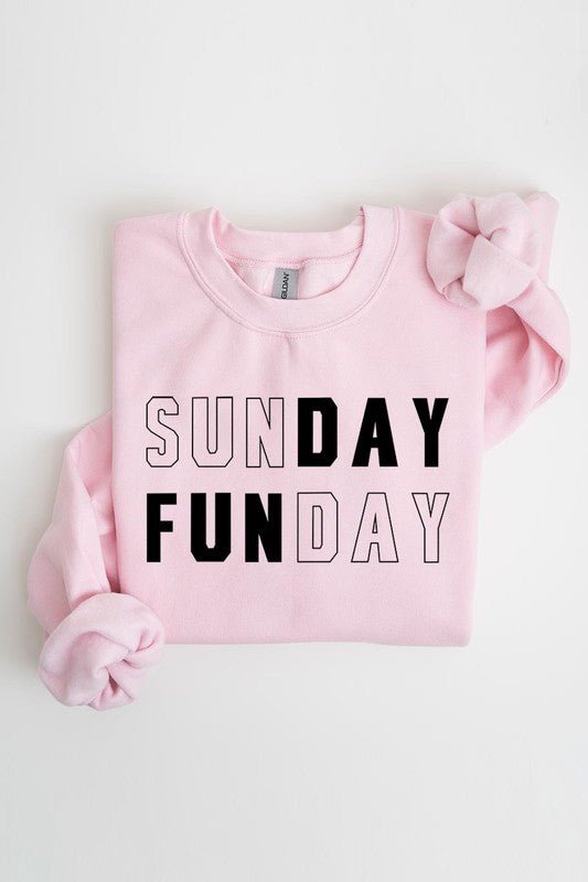 Sunday Funday Graphic Fleece Sweatshirts - Bitsy Gypsy Boutique