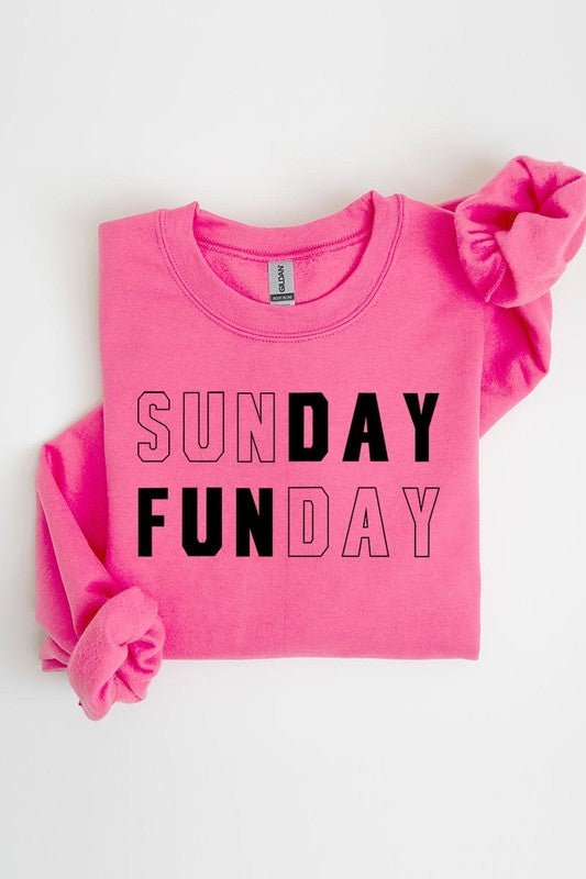 Sunday Funday Graphic Fleece Sweatshirts - Bitsy Gypsy Boutique