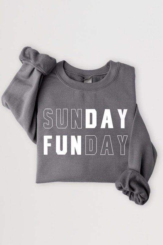 Sunday Funday Graphic Fleece Sweatshirts - Bitsy Gypsy Boutique