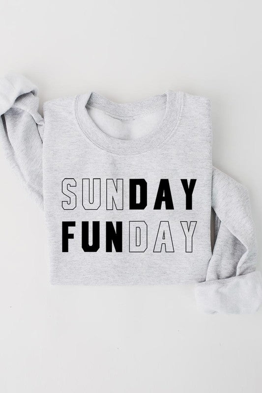 Sunday Funday Graphic Fleece Sweatshirts - Bitsy Gypsy Boutique