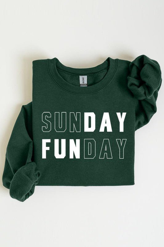 Sunday Funday Graphic Fleece Sweatshirts - Bitsy Gypsy Boutique