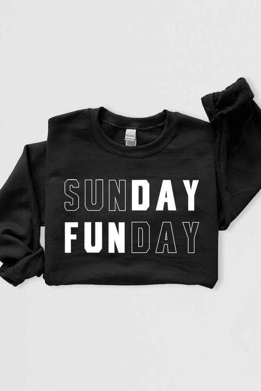 Sunday Funday Graphic Fleece Sweatshirts - Bitsy Gypsy Boutique