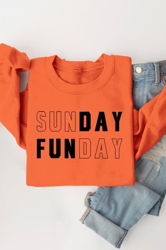 Sunday Funday Graphic Fleece Sweatshirts - Bitsy Gypsy Boutique