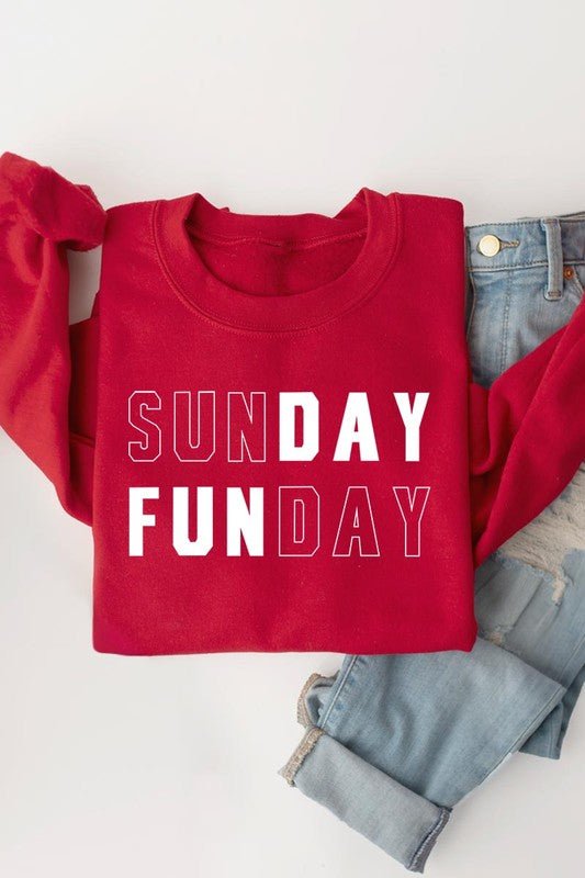Sunday Funday Graphic Fleece Sweatshirts - Bitsy Gypsy Boutique