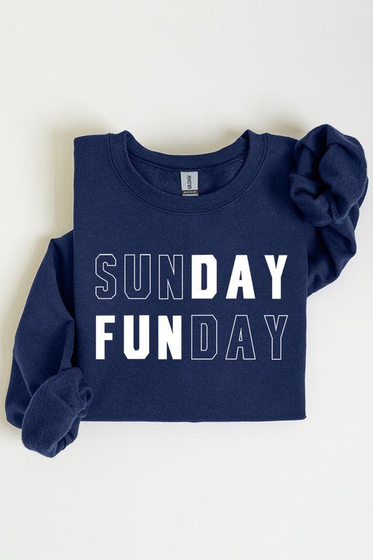 Sunday Funday Graphic Fleece Sweatshirts - Bitsy Gypsy Boutique