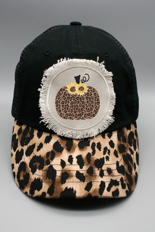 Sunflower Leopard Pumpkin Patch Hat - Bitsy Gypsy Boutique