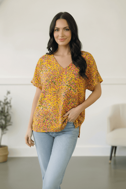 Sunlit Meadow Floral Top - Bitsy Gypsy Boutique