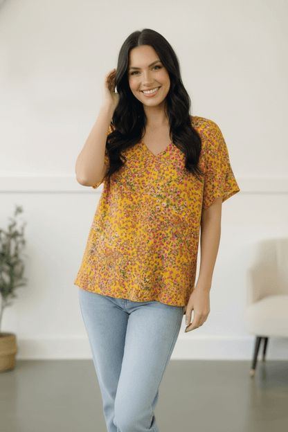 Sunlit Meadow Floral Top - Bitsy Gypsy Boutique