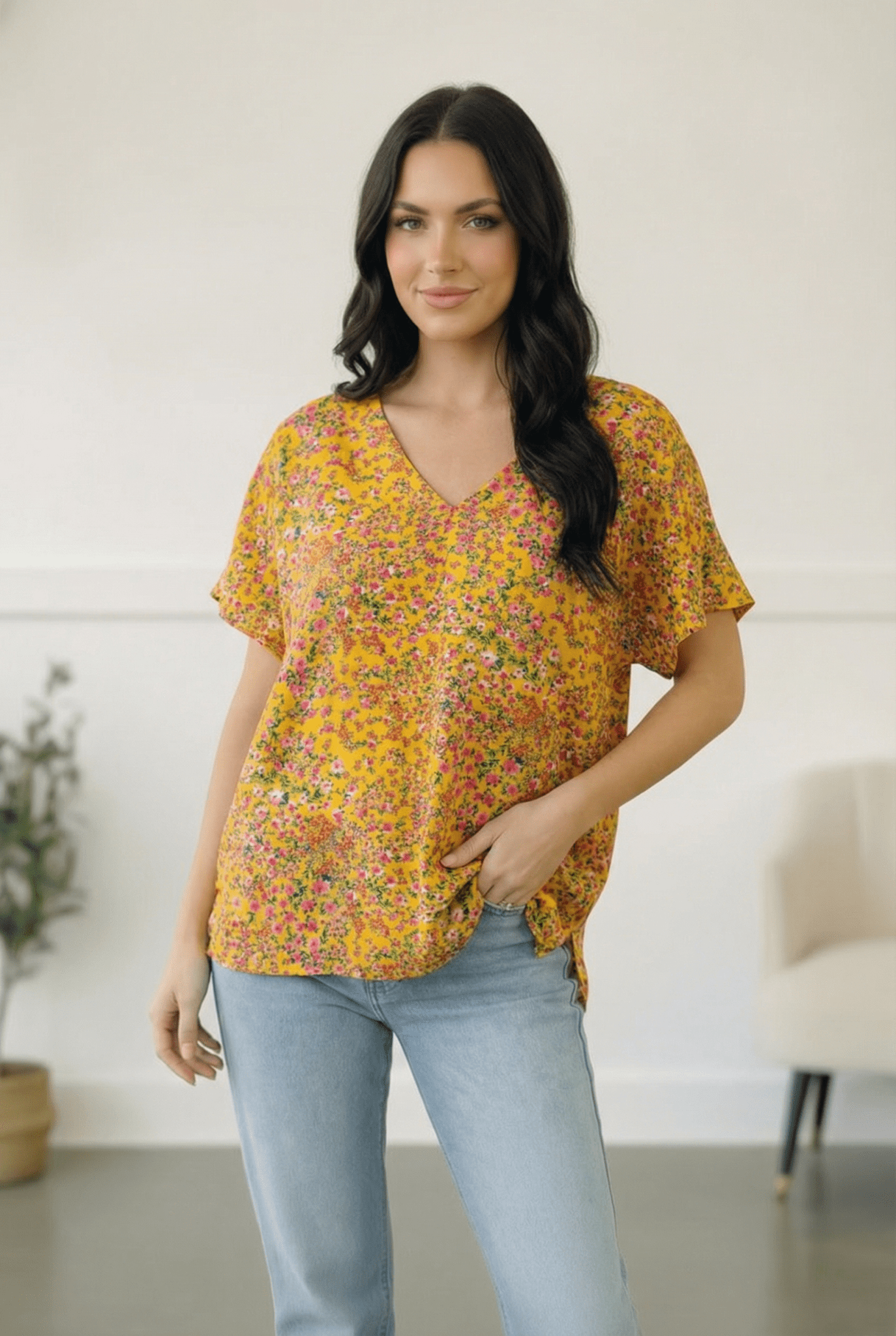 Sunlit Meadow Floral Top - Bitsy Gypsy Boutique