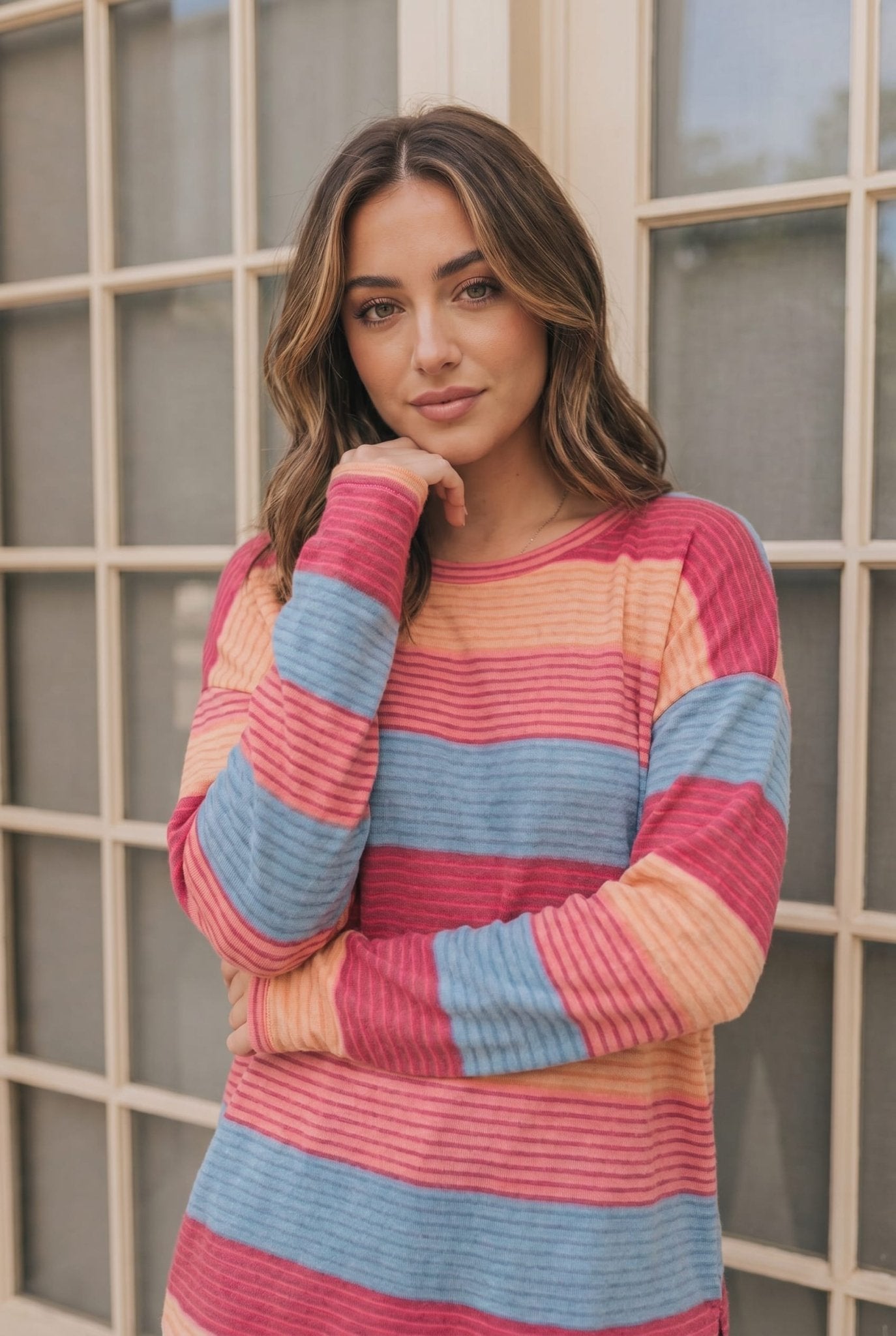 Sunny Stripes Long Sleeve Knit Top - Bitsy Gypsy Boutique