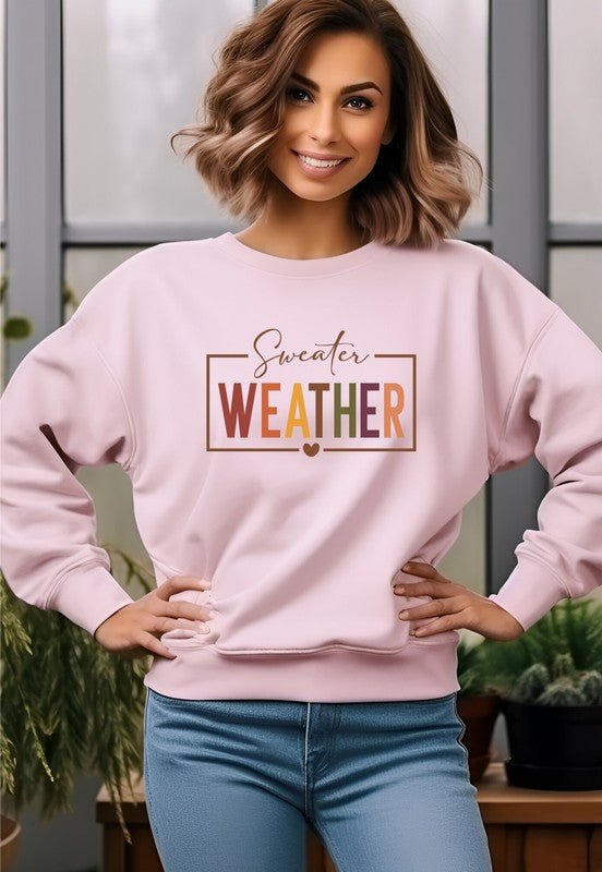 Sweater Weather Graphic Crewneck Sweatshirt - Bitsy Gypsy Boutique