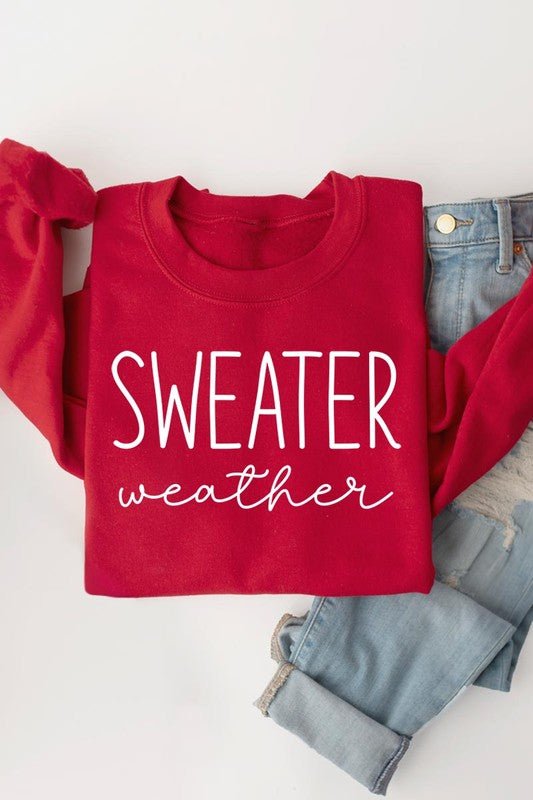 Sweater Weather Graphic Fleece Sweatshirts - Bitsy Gypsy Boutique