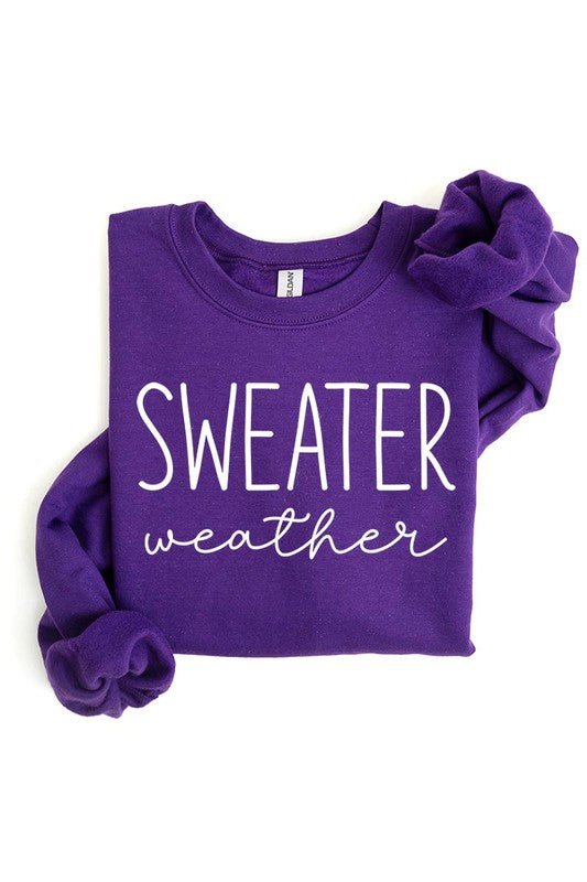 Sweater Weather Graphic Fleece Sweatshirts - Bitsy Gypsy Boutique
