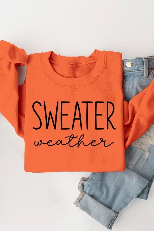 Sweater Weather Graphic Fleece Sweatshirts - Bitsy Gypsy Boutique