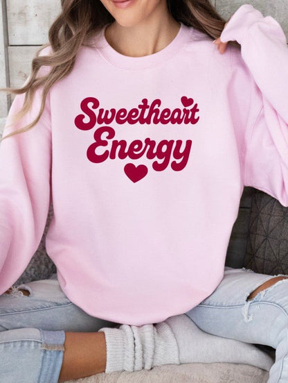 Sweetheart Energy Valentine Sweatshirt - Bitsy Gypsy Boutique