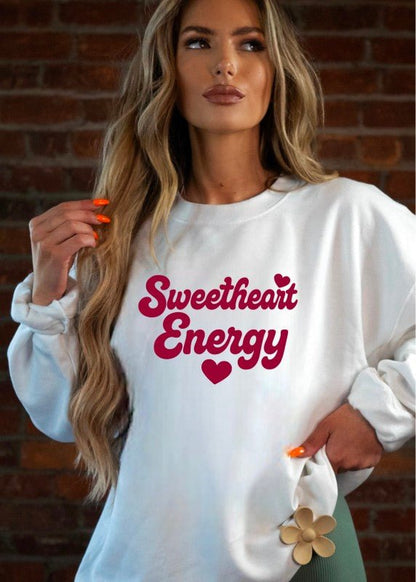 Sweetheart Energy Valentine Sweatshirt - Bitsy Gypsy Boutique