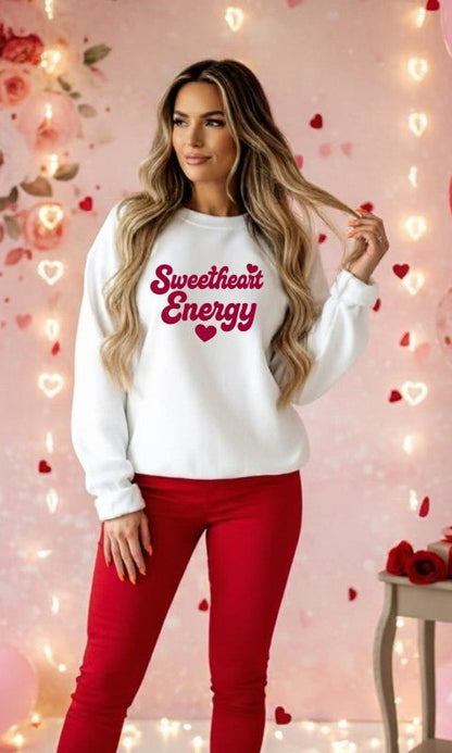 Sweetheart Energy Valentine Sweatshirt - Bitsy Gypsy Boutique