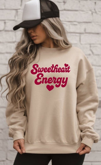 Sweetheart Energy Valentine Sweatshirt - Bitsy Gypsy Boutique
