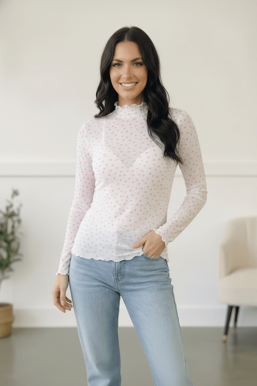 Sweetheart Whisper Mesh Top - Bitsy Gypsy Boutique