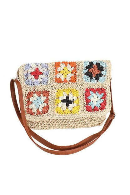 Sylvie Foldover Crochet Woven Crossbody - Bitsy Gypsy Boutique