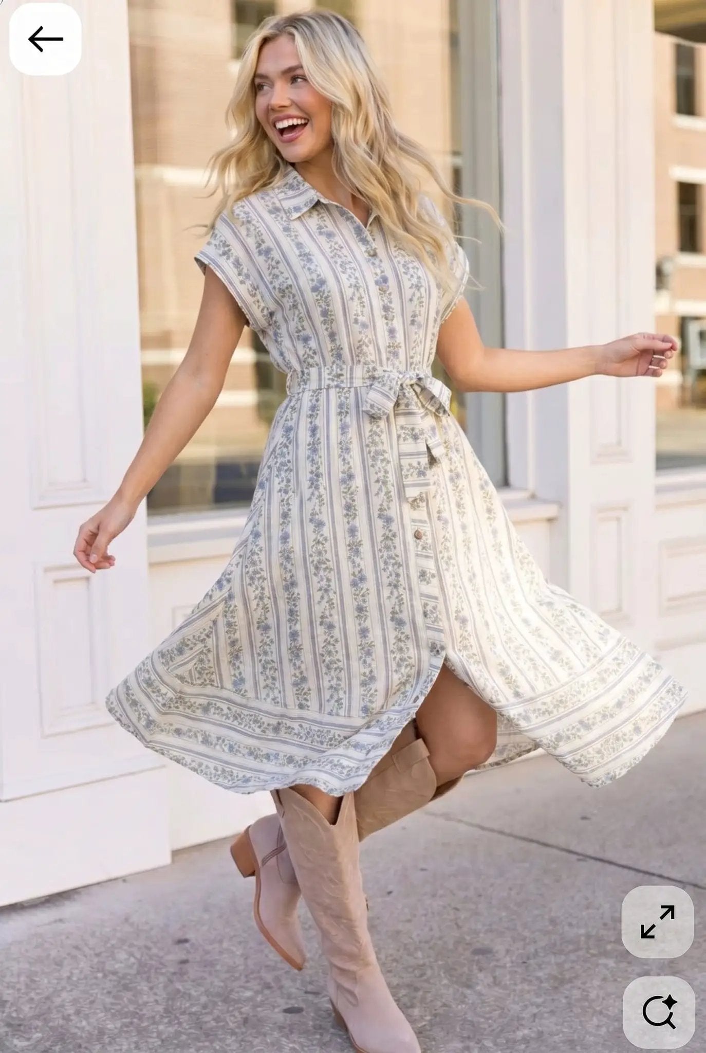 Tailored for Fun Floral Stripe Midi Dress by Haptics