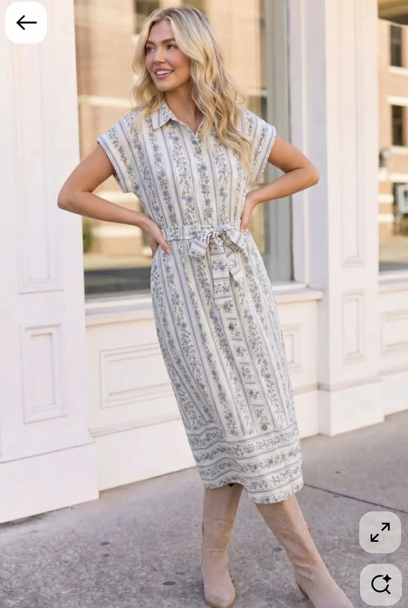 Tailored for Fun Floral Stripe Midi Dress by Haptics