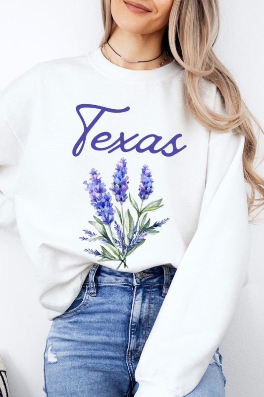 Texas Bluebonnet Graphic Sweatshirt - Bitsy Gypsy Boutique