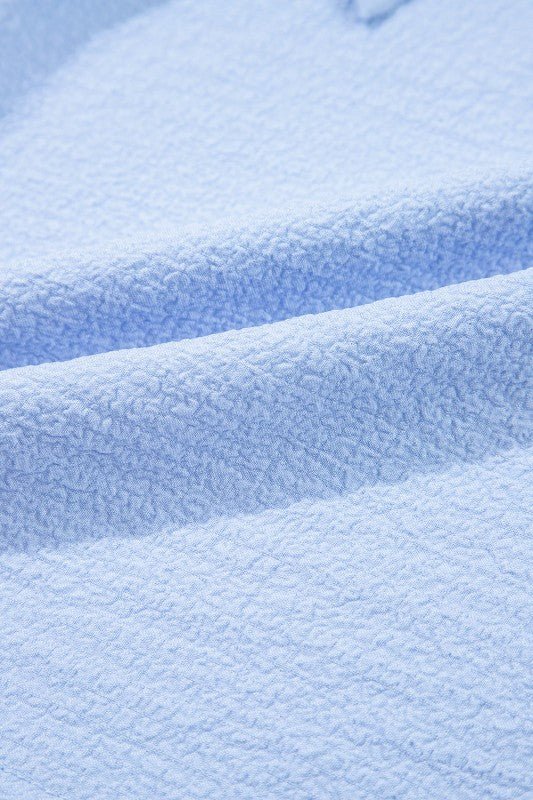 Textured Bow Back Frilled Butterfly Sleeve Blouse - Bitsy Gypsy Boutique