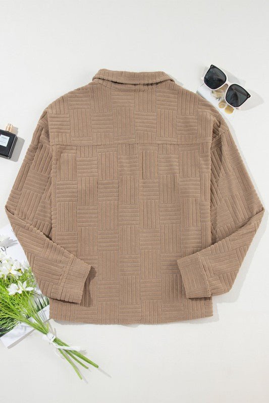 Textured Button - Up Chest Pocket Shacket - Bitsy Gypsy Boutique