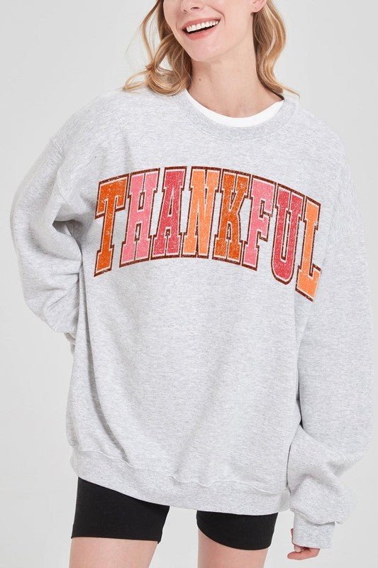 Thankful Graphic Fleece Sweatshirts - Bitsy Gypsy Boutique
