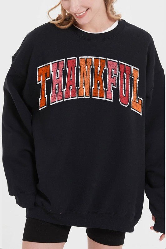 Thankful Graphic Fleece Sweatshirts - Bitsy Gypsy Boutique