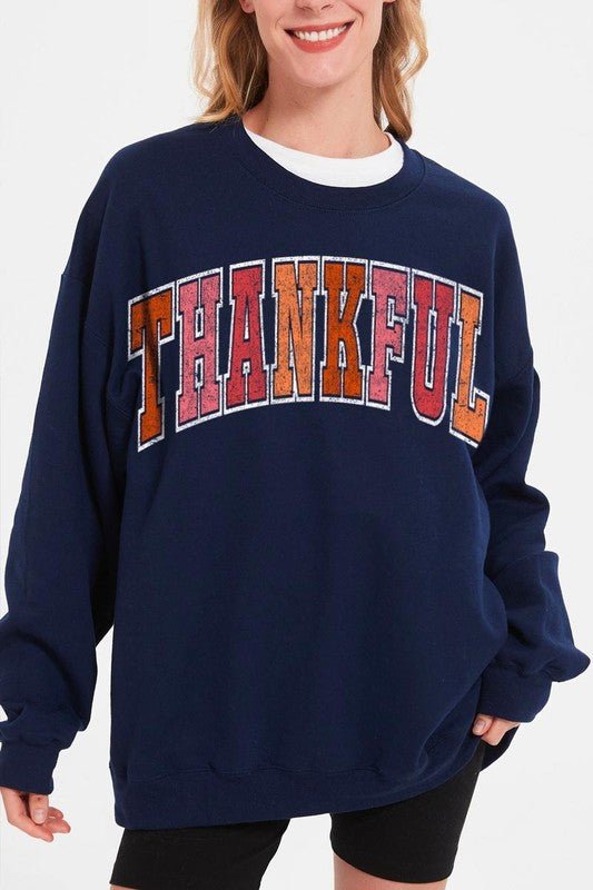 Thankful Graphic Fleece Sweatshirts - Bitsy Gypsy Boutique