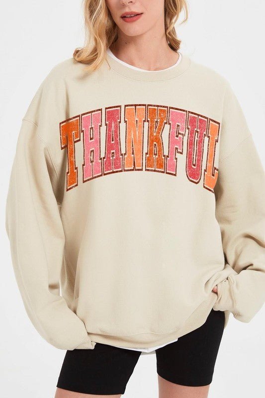 Thankful Graphic Fleece Sweatshirts - Bitsy Gypsy Boutique