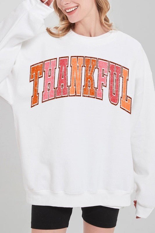 Thankful Graphic Fleece Sweatshirts - Bitsy Gypsy Boutique