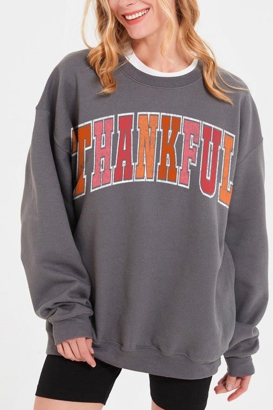 Thankful Graphic Fleece Sweatshirts - Bitsy Gypsy Boutique