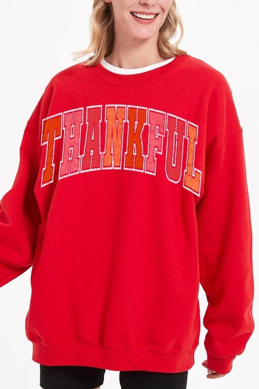 Thankful Graphic Fleece Sweatshirts - Bitsy Gypsy Boutique