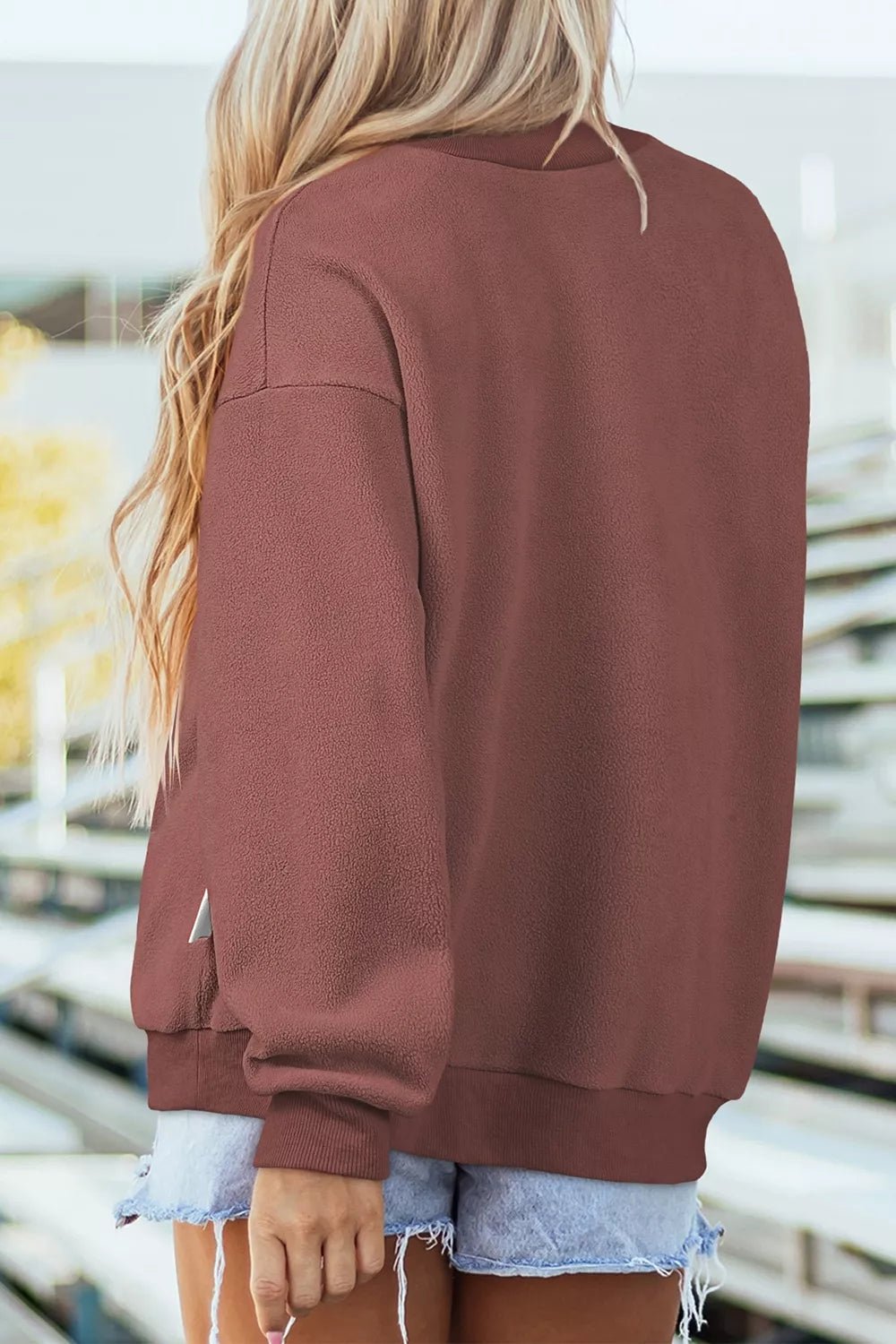 Thanksgiving High Neck Slogan Graphic Pullover Sweatshirt - Bitsy Gypsy Boutique