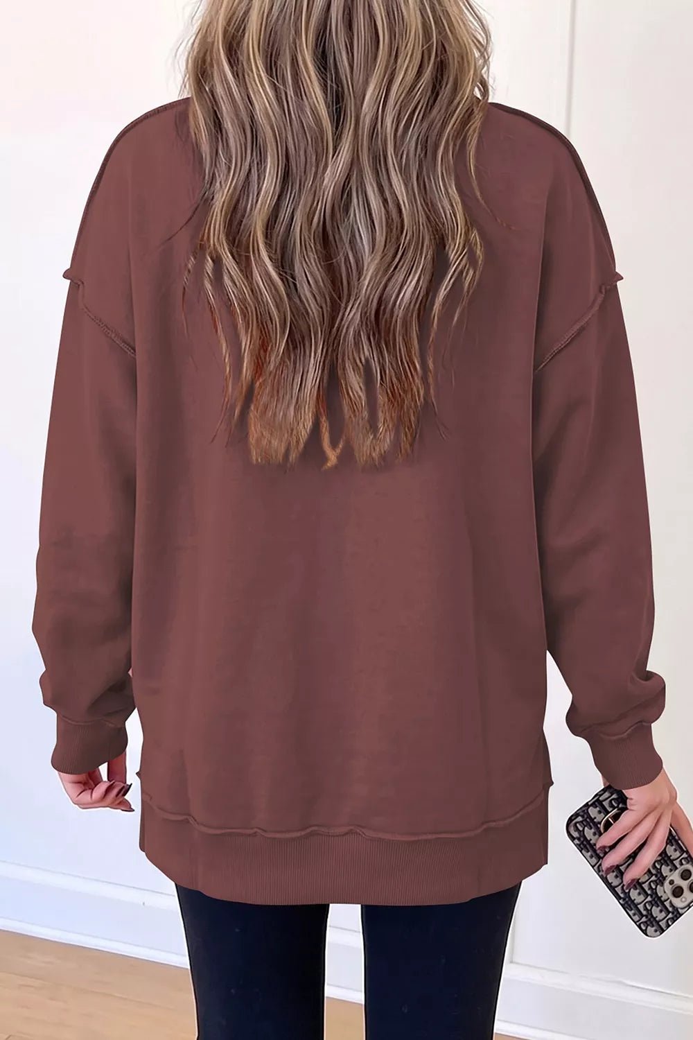 Thanksgiving High Neck Slogan Graphic Pullover Sweatshirt - Bitsy Gypsy Boutique
