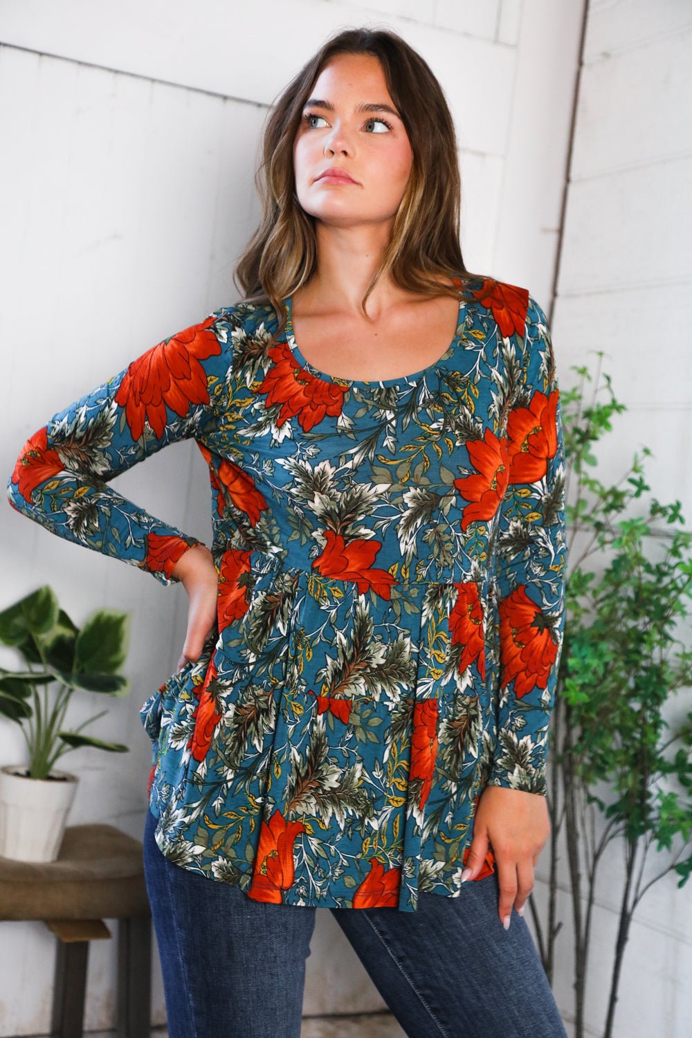 The Scarlet Fields Babydoll Blouse - Bitsy Gypsy Boutique
