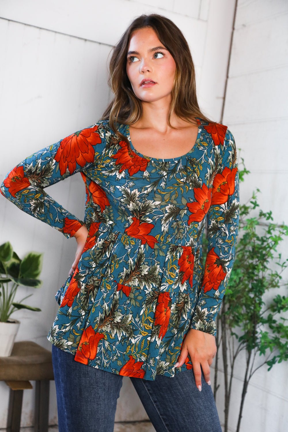 The Scarlet Fields Babydoll Blouse - Bitsy Gypsy Boutique