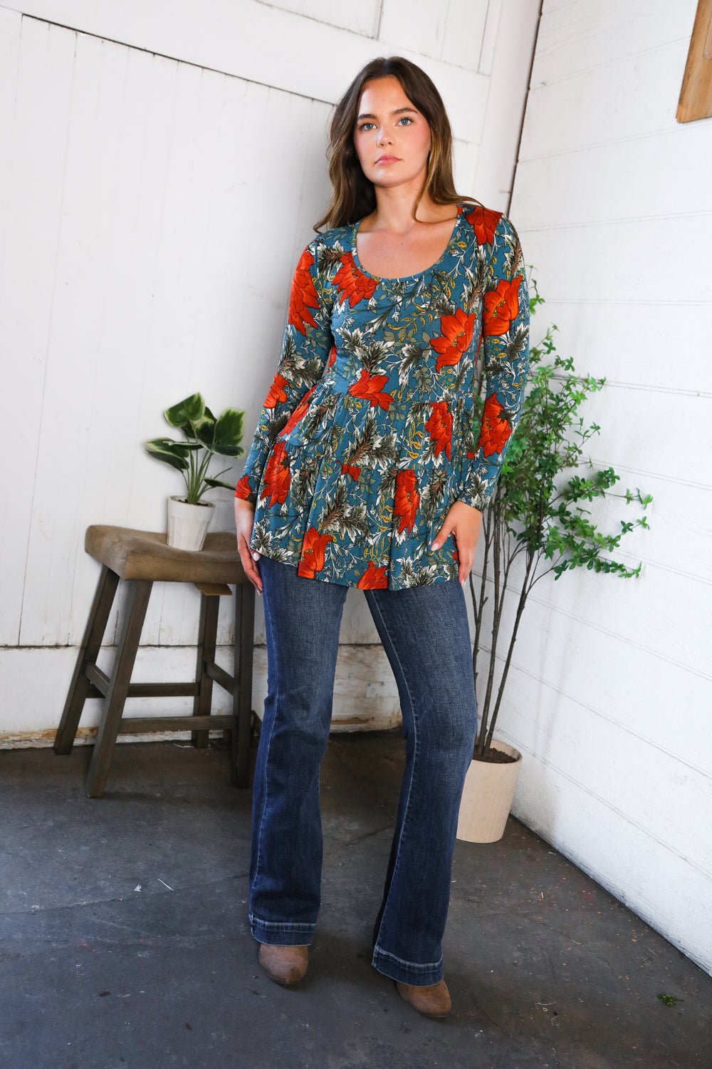 The Scarlet Fields Babydoll Blouse - Bitsy Gypsy Boutique
