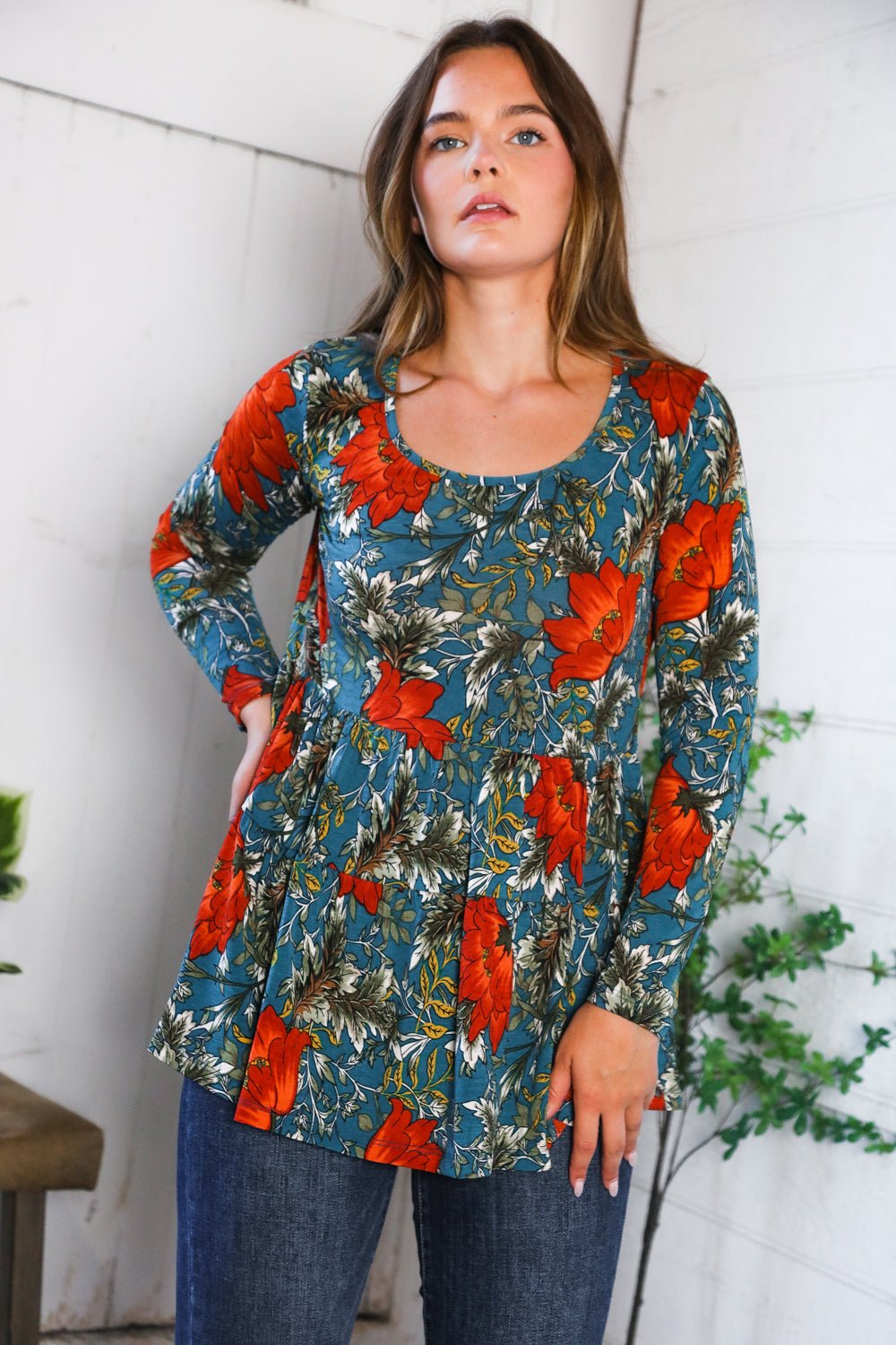 The Scarlet Fields Babydoll Blouse - Bitsy Gypsy Boutique