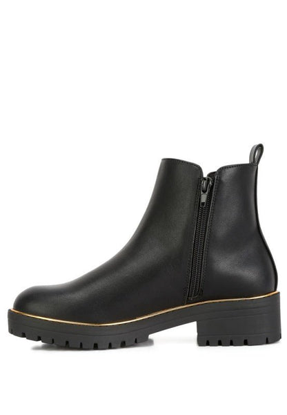 Thorin Metallic Frame Block Heel Boots - Bitsy Gypsy Boutique