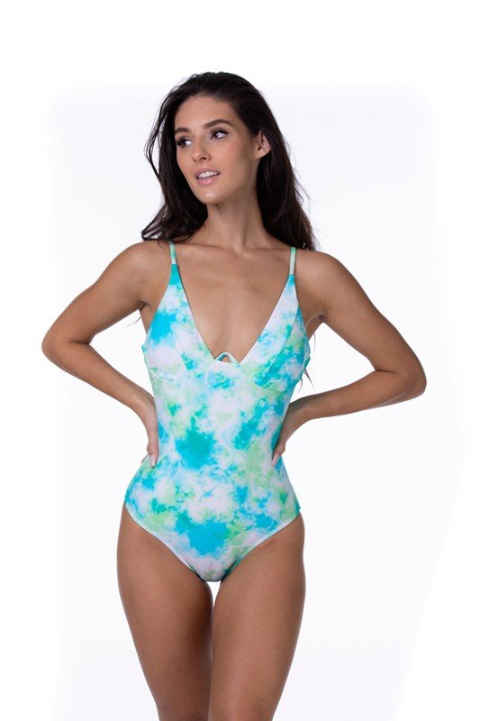 TIE DYE UNDERWIRE ONE PIECE SWIMEAR - Bitsy Gypsy Boutique